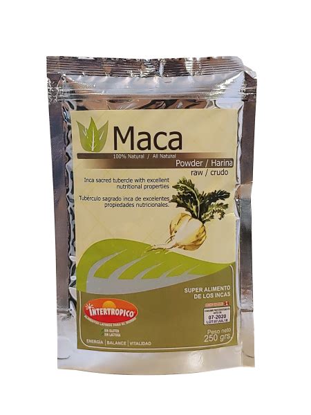 HARINA MACA NEGRA 100 NATURAL INTERTROPICO 250 G Papagayo