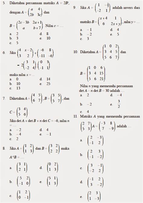 Kumpulan Soal Matriks Kelas 11 Dan Pembahasan Hot Sex Picture