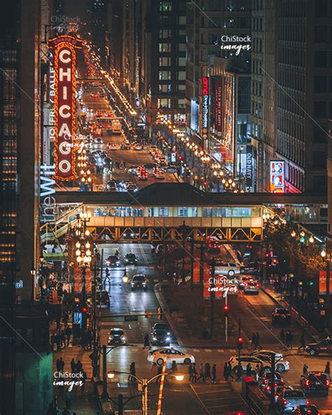 Chicago Streets At Night