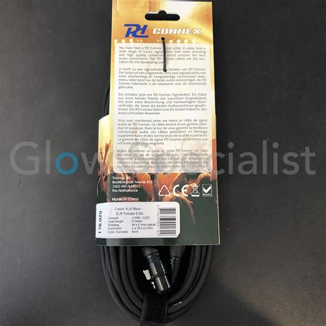 POWER DYNAMICS CONNEX DMX KABEL XLR MALE XLR FEMALE 6 METER Glow