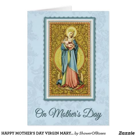 Happy Mothers Day Virgin Mary Religious Card