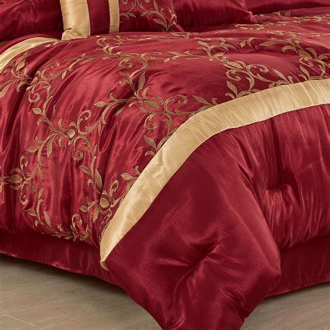 Chezmoi Collection Martha 7 Piece Floral Vine Embroidered Comforter Set