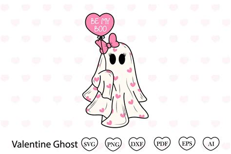 Valentines Ghost Svg Valentine Svg Graphic By Tadashop Design