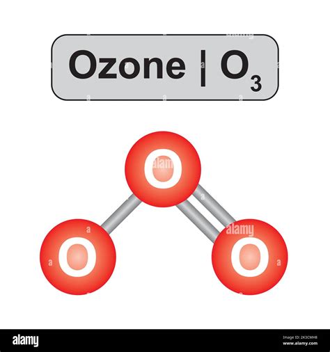 Molecular Model Of Ozone O3 Molecule Vector Illustration Stock