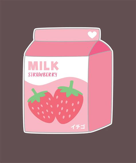 Strawberry Milk Carton Kawaii Cute Cool Red Painting By Cox Stevens