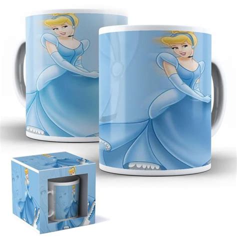 Caneca Porcelana Personalizada Princesas Disney Cinderela 3 Mimos Da