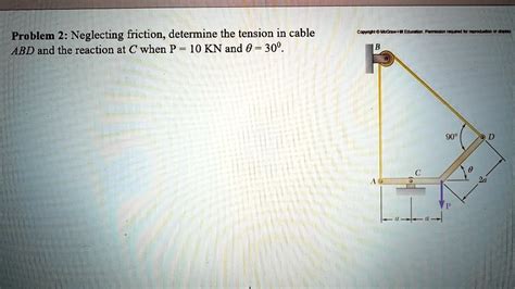 Solved Problem Neglecting Friction Determine The Tension In Cable