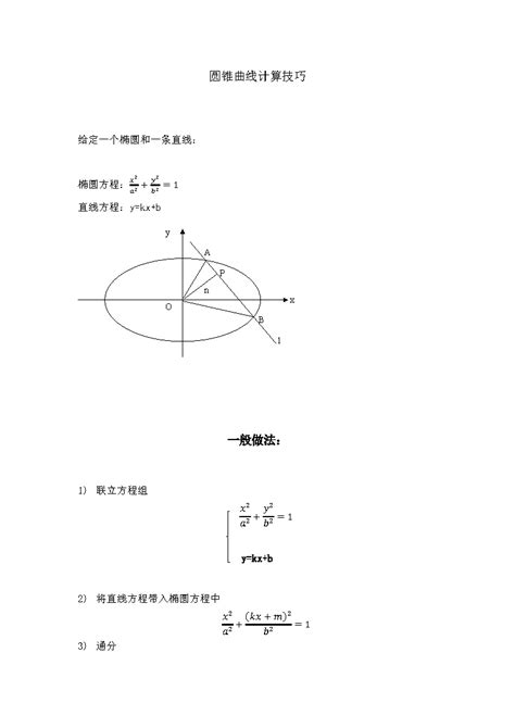 高中数学 圆锥曲线简化计算技巧 哔哩哔哩