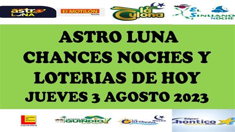 Loterias De Hoy Resultados Jueves Agosto Astro Luna De Hoy