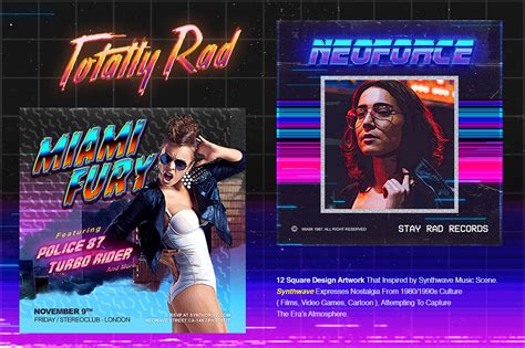 80s Synthwave Square Artpack By Dennybusyet Thehungryjpeg