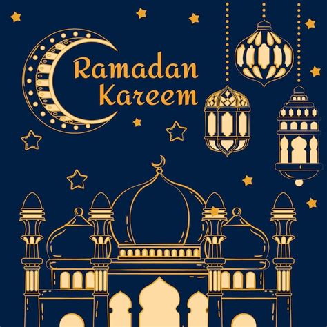 Illustration De Ramadan Kareem Dessin La Main Vecteur Gratuite