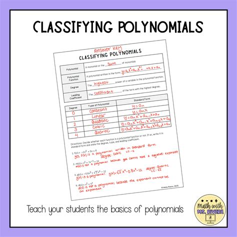 Classifying Polynomials Guided Notes For Algebra 2 Made By Teachers