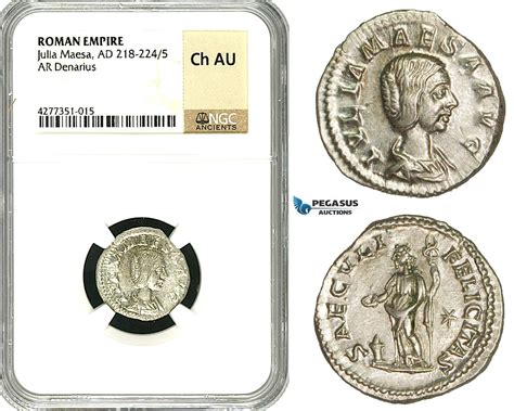 Zc Roman Empire Julia Maesa Augusta Ad Ar Denarius