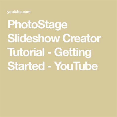 PhotoStage Slideshow Creator Tutorial - Getting Started - YouTube ...