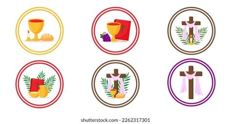 Set Holy Week Round Icons Vector Stock Vector Royalty Free 2271371605