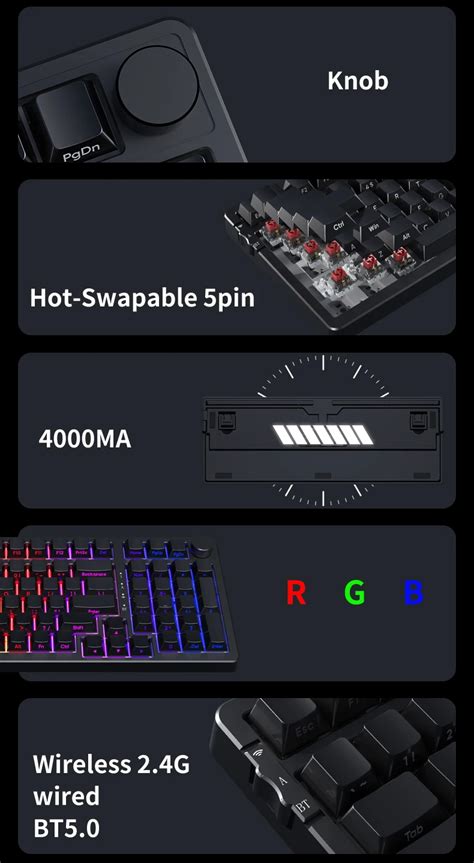 Ajazz Ak992 Rgb Mechanical Keyboard Side Print Wireless Hot Swap Wired Three Mode Gasket 99 Keys