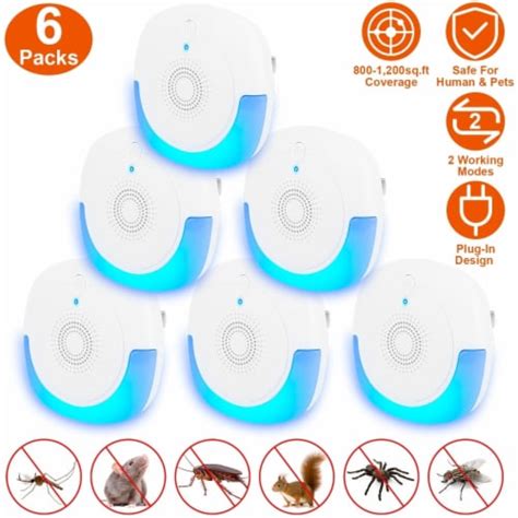 6 Packs Ultrasonic Pest Repellers Plug In Indoor Pest Control Mouse