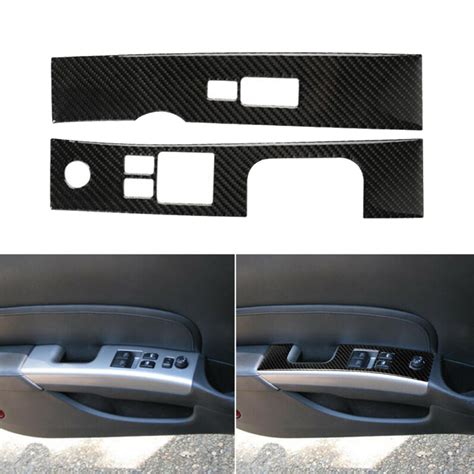 Pcs Carbon Fiber Interior Window Lift Switch Panel Cover Trim For