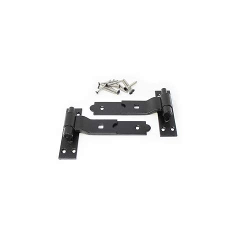 Snug Cottage 8295 07sp Forged Steel Gate Strap Hinge Set Cranked Band W Pin Black Finish