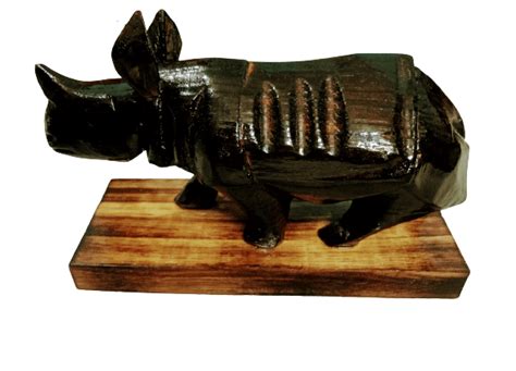 Assam One Horn Rhino (wooden)-medium – gramOsetu craft