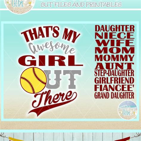 Thats My Girl Softball Svg Etsy