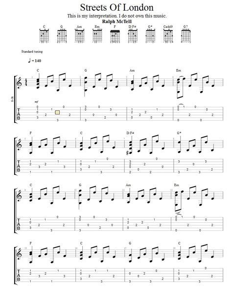 Streets-Of-London-Tab-Page-1 - LearnGuitarInLondon.com - Drue James