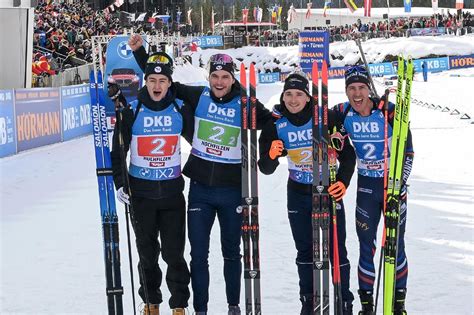 Biathlon Les Bleus De Nouveau Deuxi Mes Du Relais Masculin Derri Re La