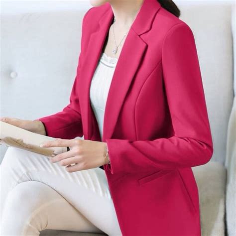 New Color Pocket Blazer Womens Formal Blazeroffice Blazerlong Sleeve Suit Latest Model