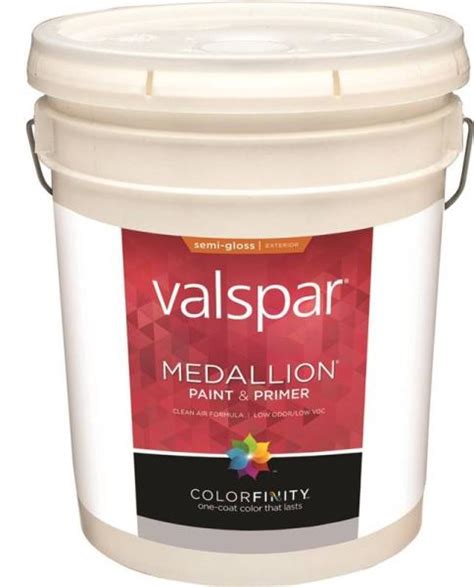 Valspar 4302 Medallion® Exterior Acrylic Paint And Primer Tint Base Semi Gloss Finish 5 Gallon