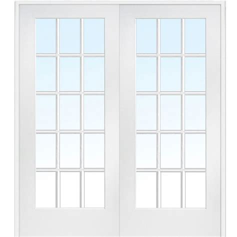 MMI Door 72 in. x 80 in. Both Active Primed Composite Glass 15 Lite Clear True Divided Prehung ...