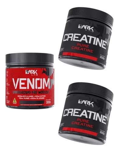 2 Creatina Pura 300g Dark Lab 1 Pre Treino Venom Sabores