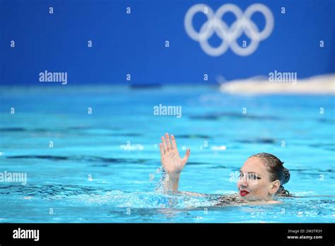 Aug 4 2021 Tokyo Japan Svetlana Romashina And Svetlana Kolesnichenko Of Russia React In The