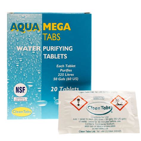 Aquatabs Mega Tabs Drinking Water Purifying Tablets 20