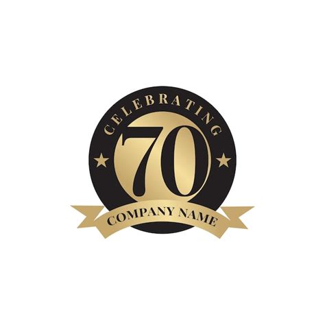 Premium Vector 70th Year Celebrating Anniversary Emblem Logo Design