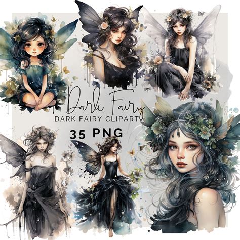 Fairy Dark Watercolor Graphics Png Ethereal Fantasy Art Fairy Tale Art