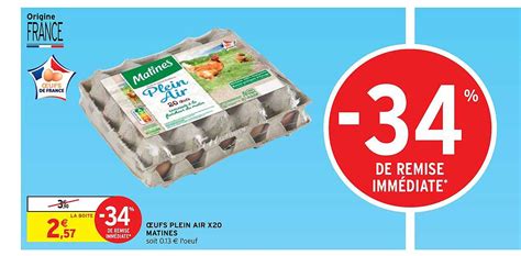 Promo Oeufs Plein Air X20 Matines chez Intermarché Hyper iCatalogue fr