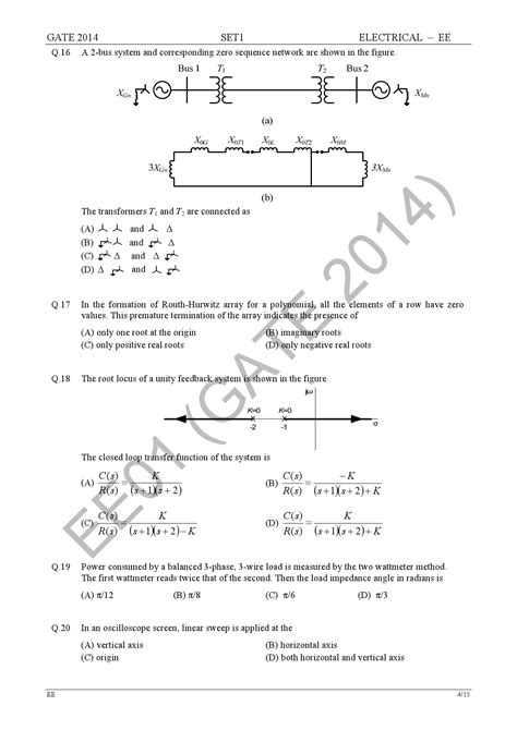 Gate Exam Question Paper 2014 Electrical Engineering Set 1 Electrical Engineering Gate