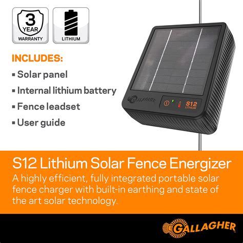 Gallagher S12 Solar Electric Fence Charger Powers Up To 4 Miles 18 Acres Of Fence Solar