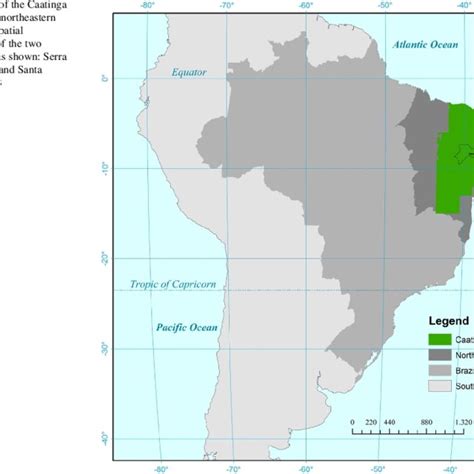 Map of the Caatinga region in the northeastern Brazil. The spatial... | Download Scientific Diagram