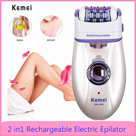 Kemei In Women Electric Epilator Rechargeable Female Hair Removal