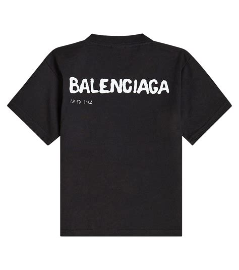 블랙 로고 코튼 티셔츠 - Balenciaga Kids | Mytheresa