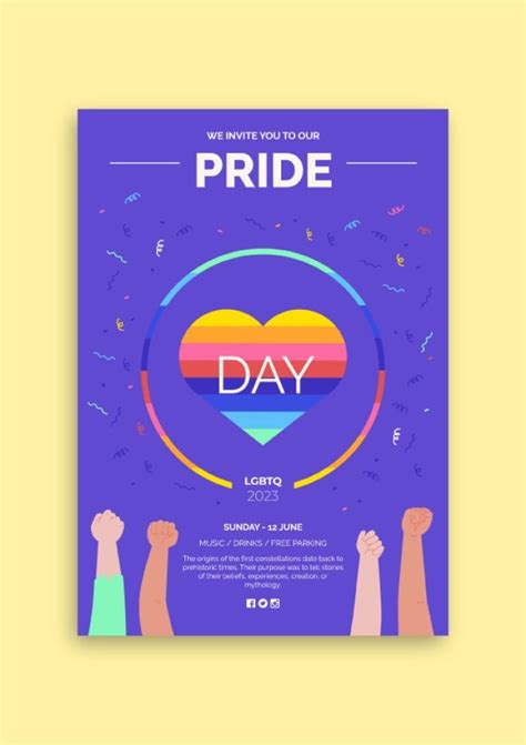 Design This Hand Drawn Lgbtiq Pride Month Flyer Layout Online