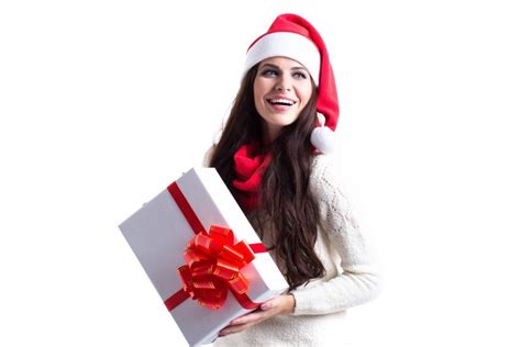 K Christmas White Background Brown Haired Gifts Winter