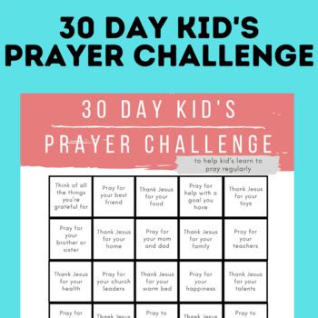 Day Kid S Prayer Challenge By Paper Scissors Craft Tpt