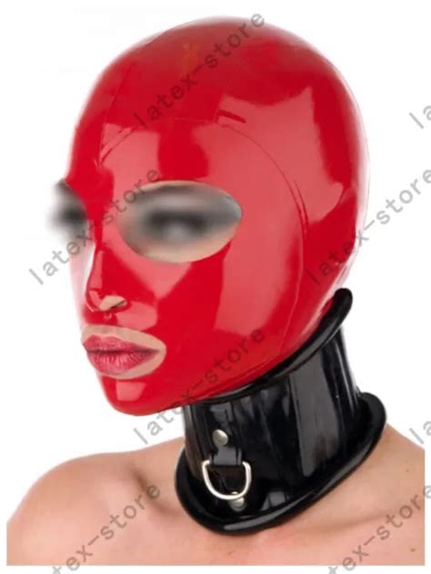 Latex Rubber Gummi D Ring Neck Corset Lace Up Halskorsett