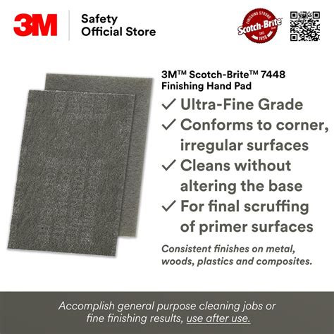 M Scotch Brite Ultra Fine Hand Pad Gray Shopee Malaysia