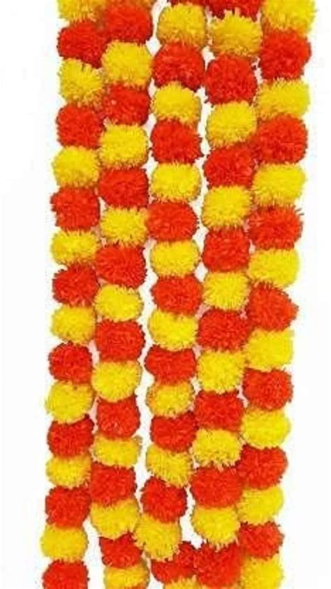 Decorative Marigold Garland Mala Artificial Flower Genda Phool Feet