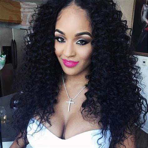 Sexy Curly Weave Wig Virgin Peruvian Deep Curly Full Cap Human Hair