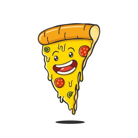 Personnage De Dessin Anim Mignon De Tranche De Pizza Vecteur Premium