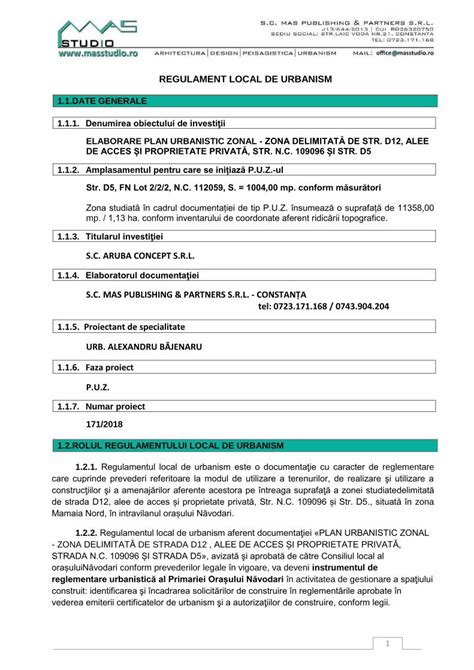 PDF REGULAMENT LOCAL DE URBANISM Primaria Navodari Ro